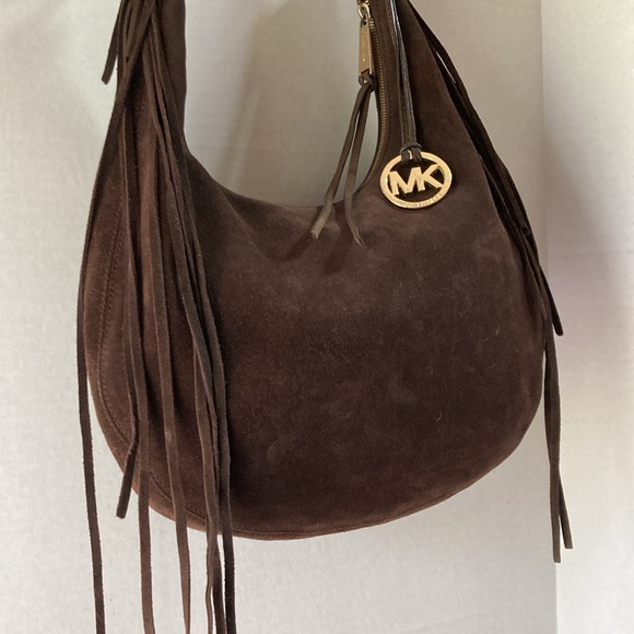 Michael Kors Brown Suede Hobo Bag - Picture 6 of 12